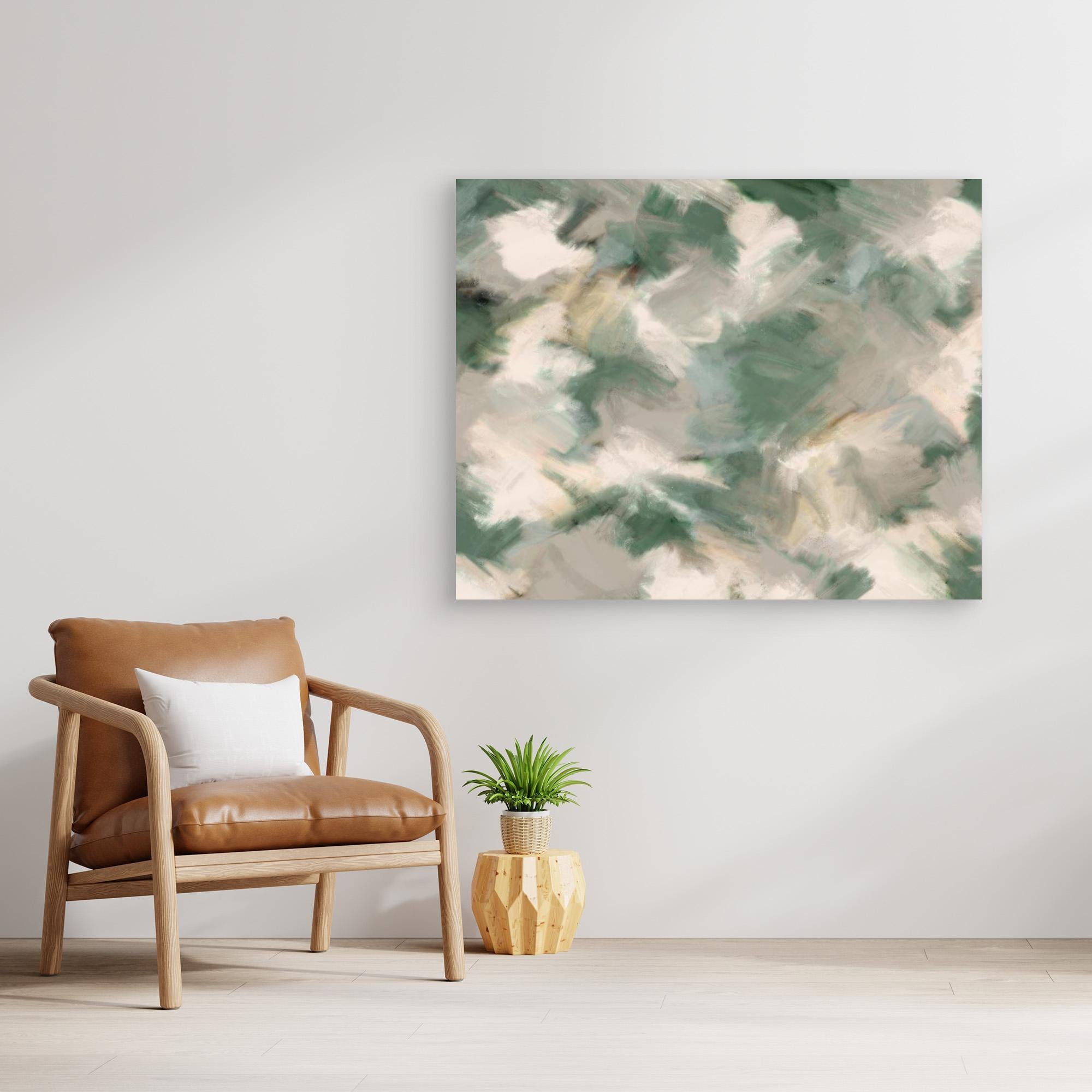 Green Beige Wild Painted Square 