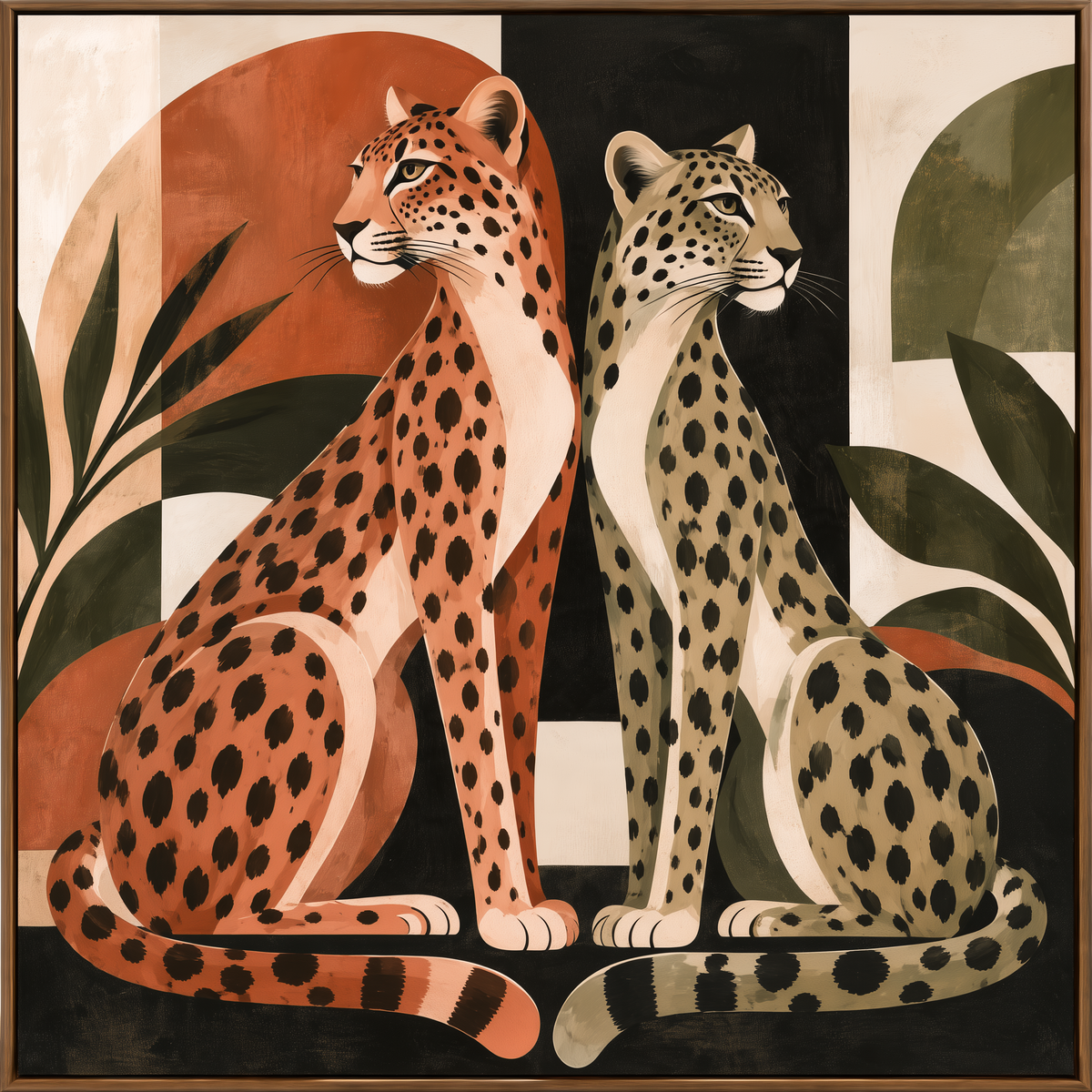 Cheetah Wall Art – Mid Century Modern Big Cat Canvas