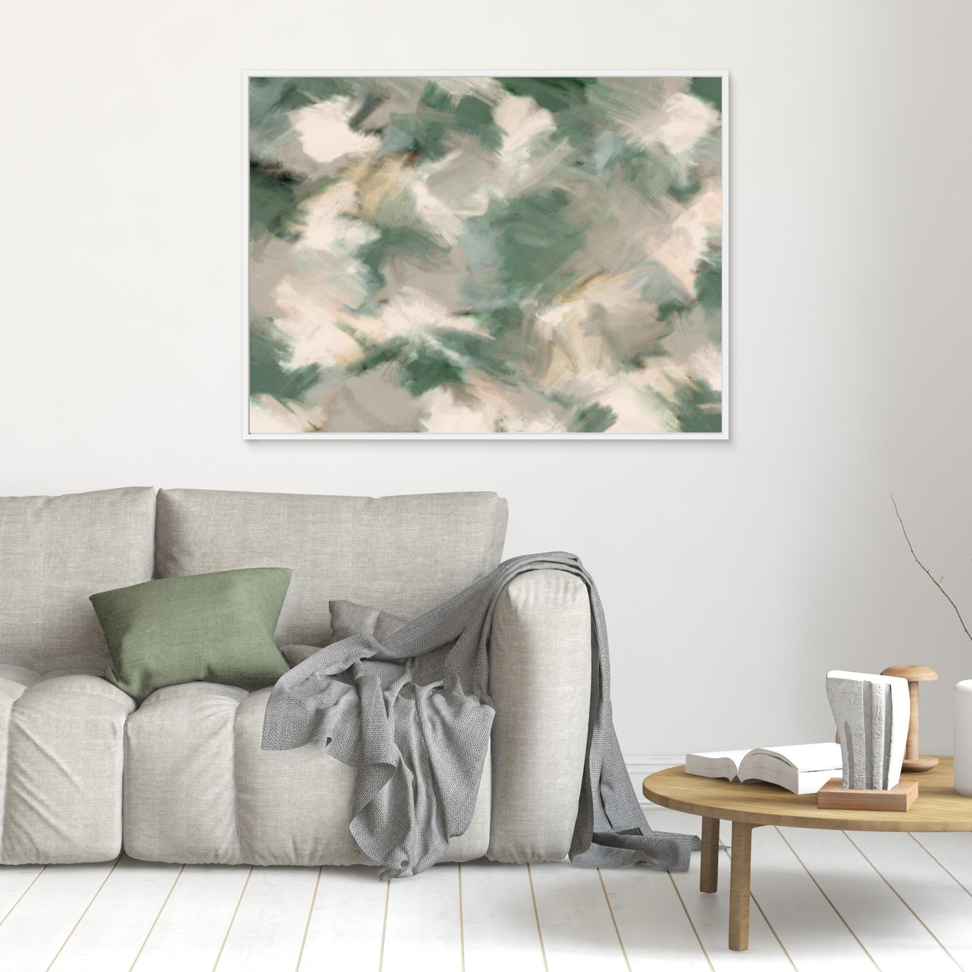 Green Beige Wild Painted Square 