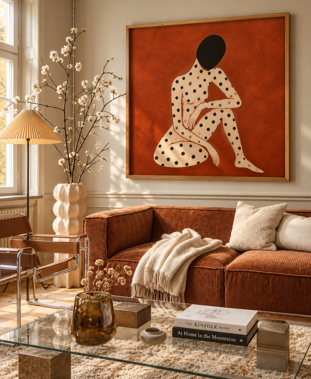 Terracotta Muse – Abstract Figurative Canvas Wall Art