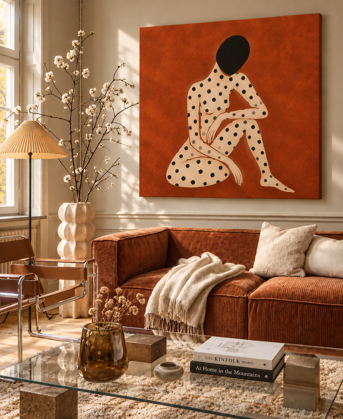 Terracotta Muse – Abstract Figurative Canvas Wall Art