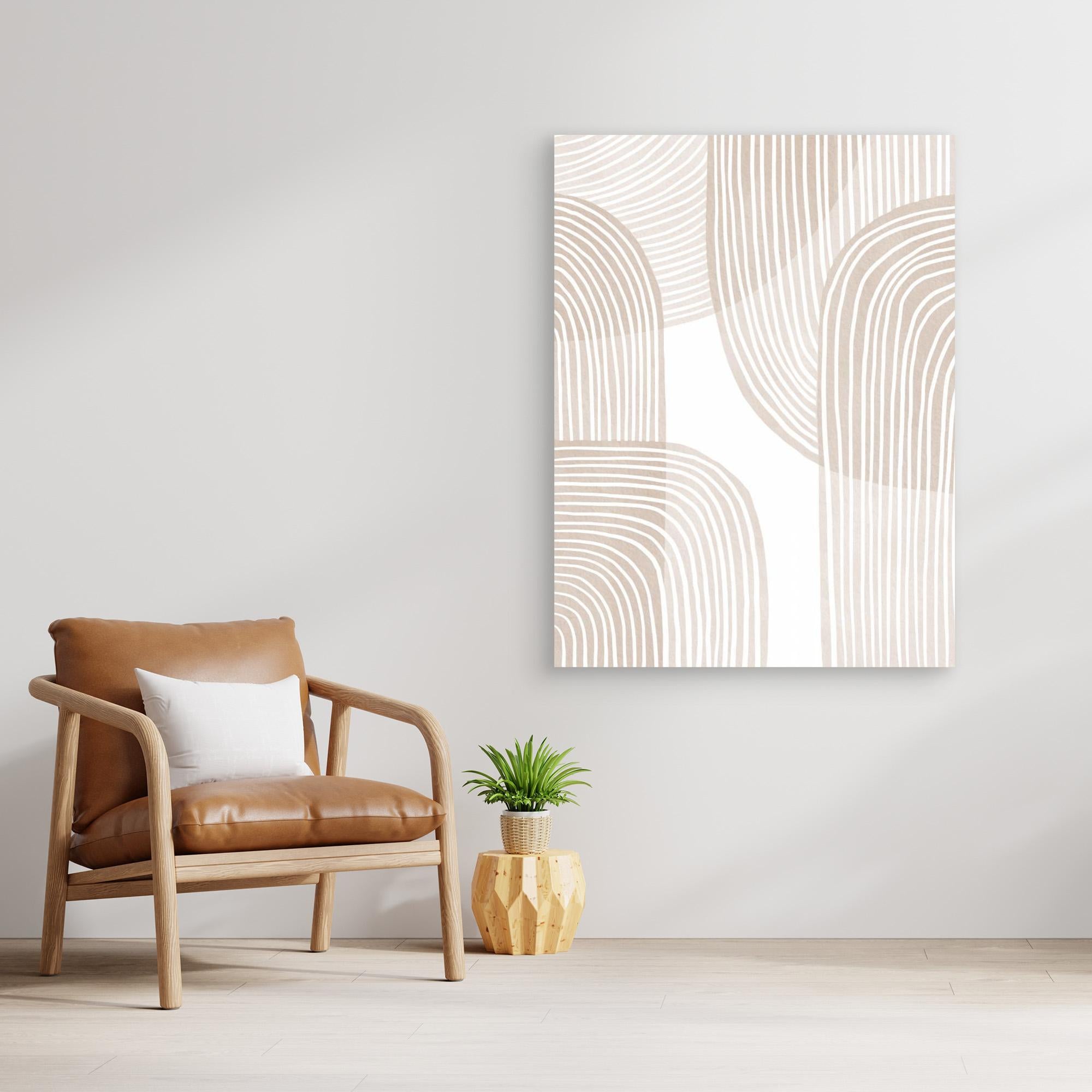 Abstract Beige Line Art