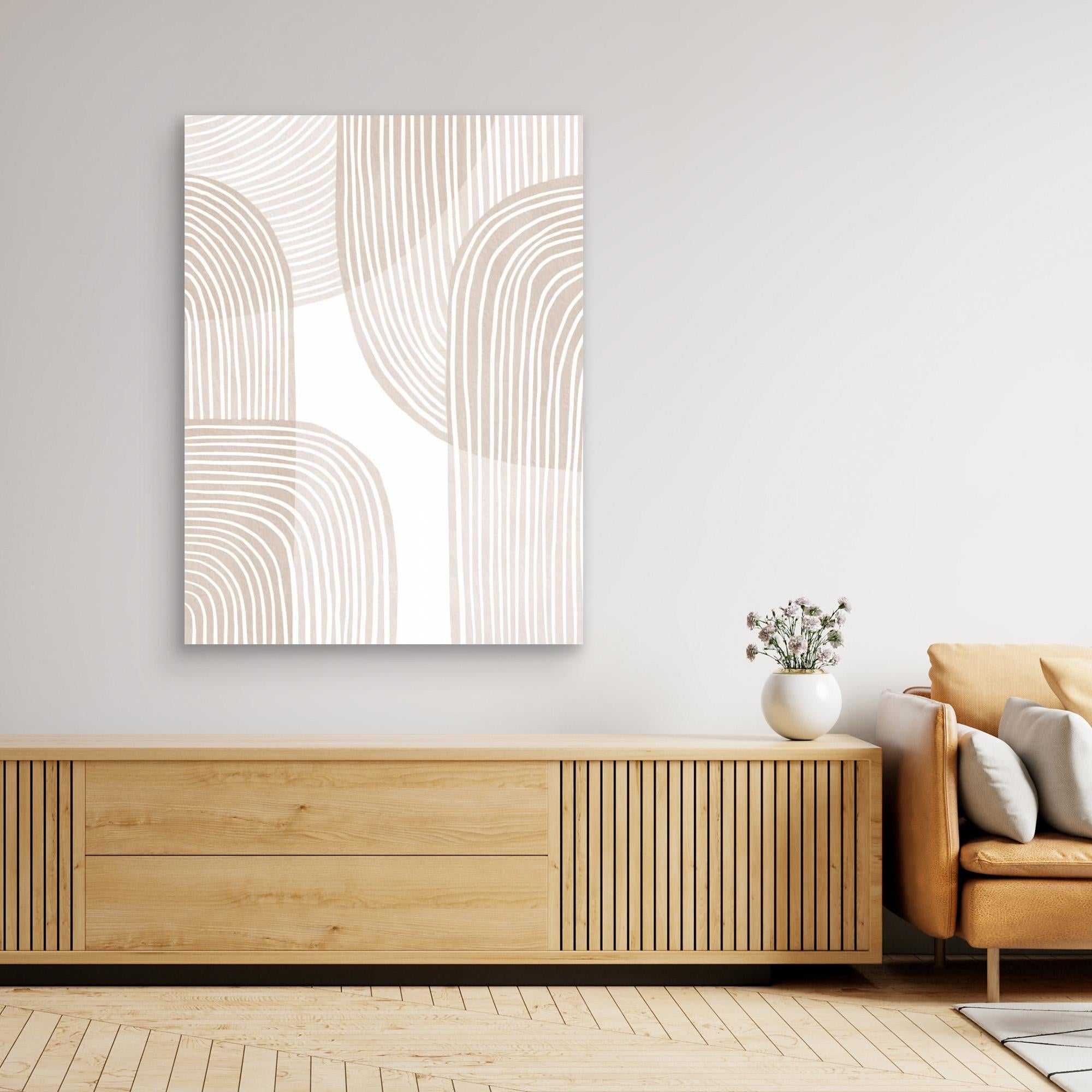 Abstract Beige Line Art