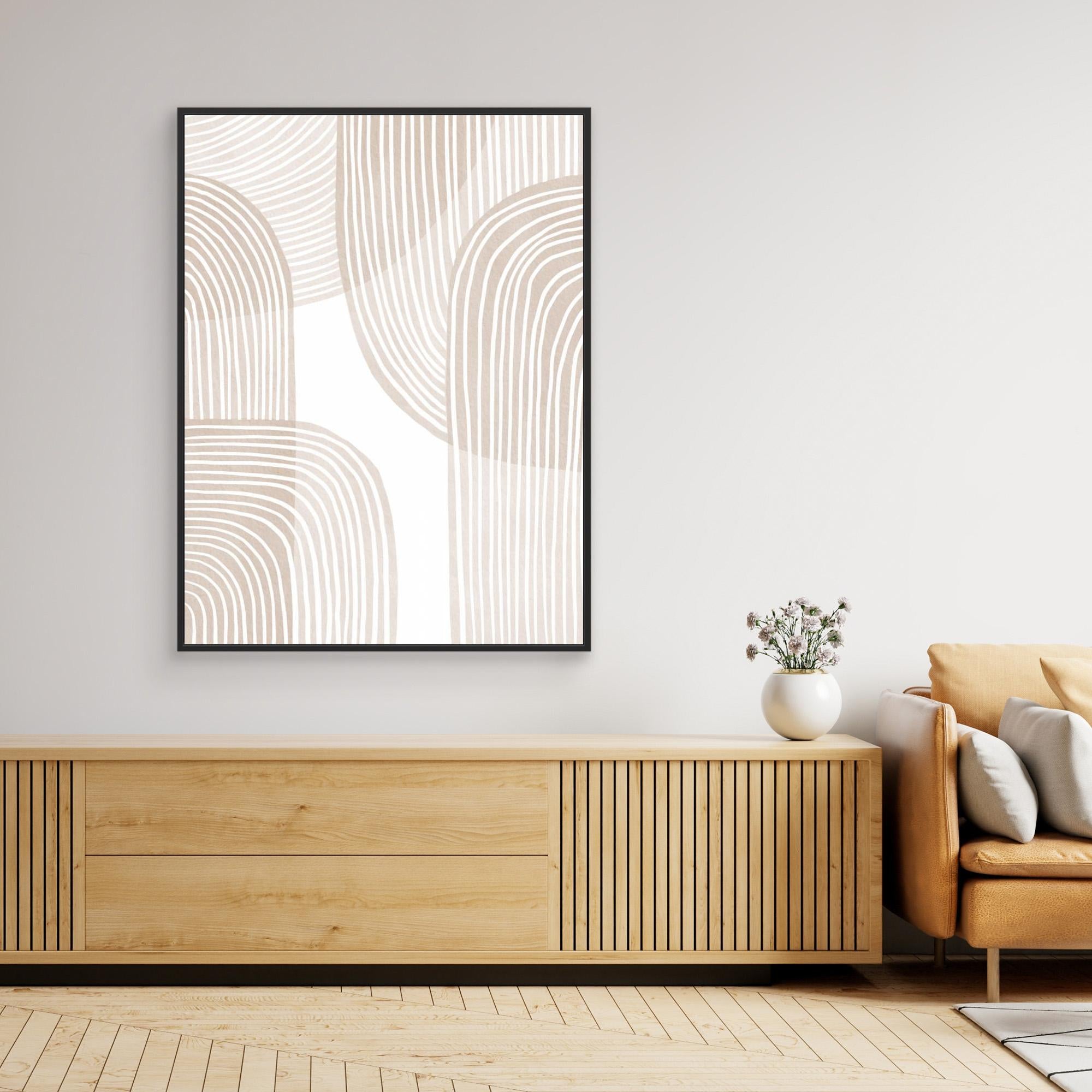 Abstract Beige Line Art