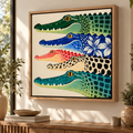 Colorful Crocodile Wall Art – Whimsical Animal Canvas