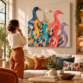 Colorful Duck Wall Art – Whimsical Folk Art Canvas  Copy title