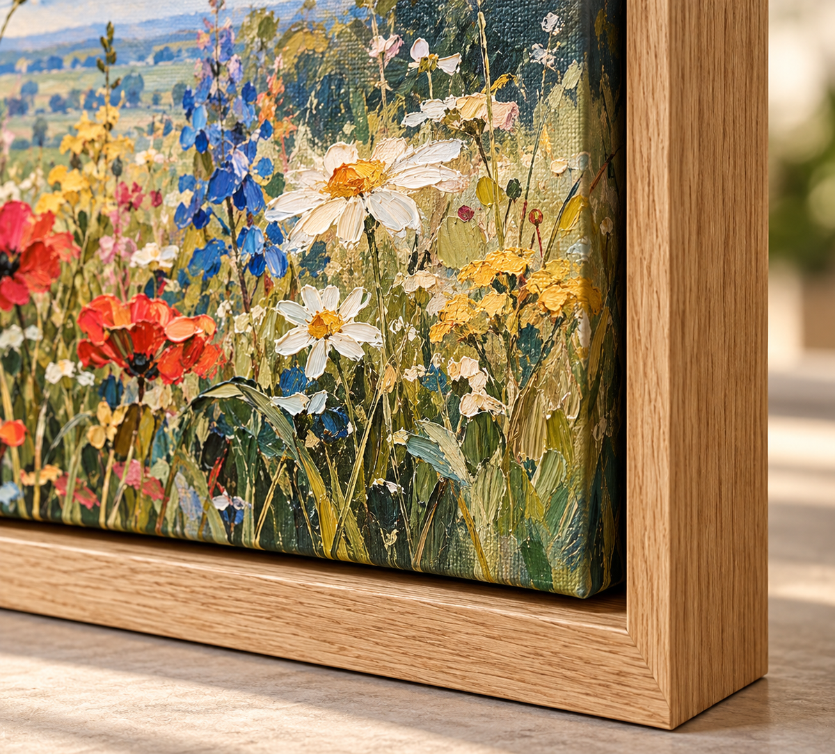 Wildflower Meadow Canvas Wall Art – Colorful Floral Landscape
