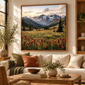 Mountain Wildflower Wall Art – Alpine Meadow Canvas Print