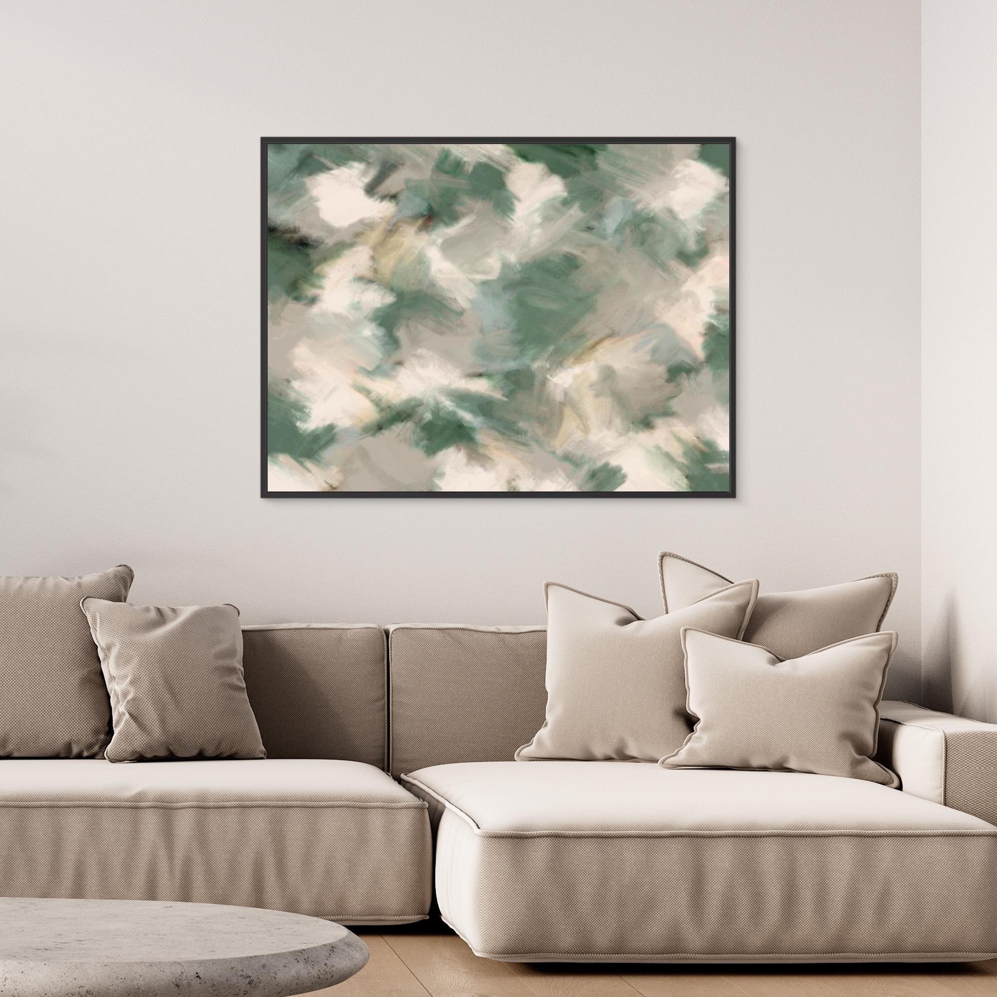 Green Beige Wild Painted Square 