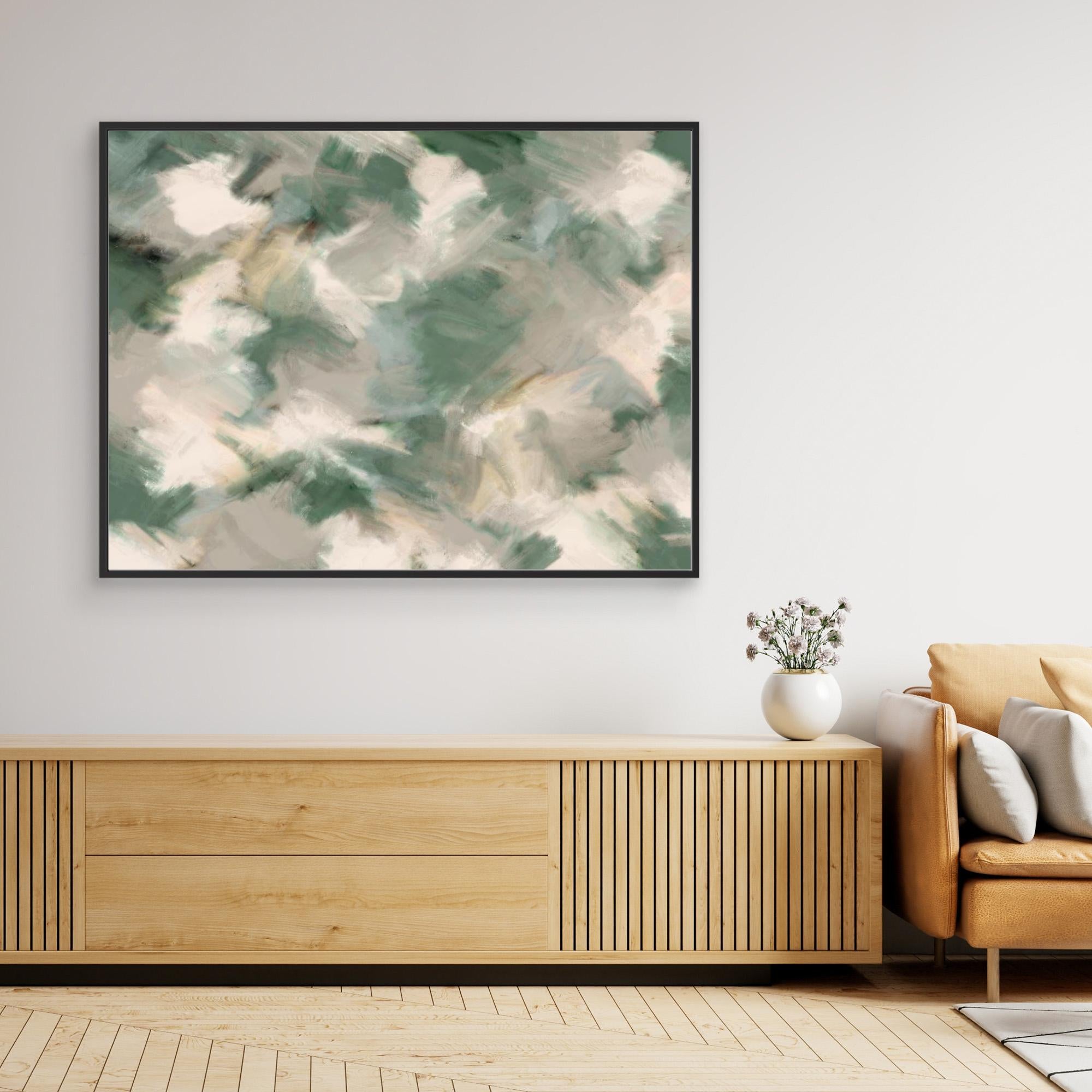 Green Beige Wild Painted Square 